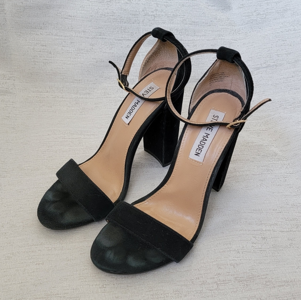 Steve Madden Carrson Black Suede Sz7.5